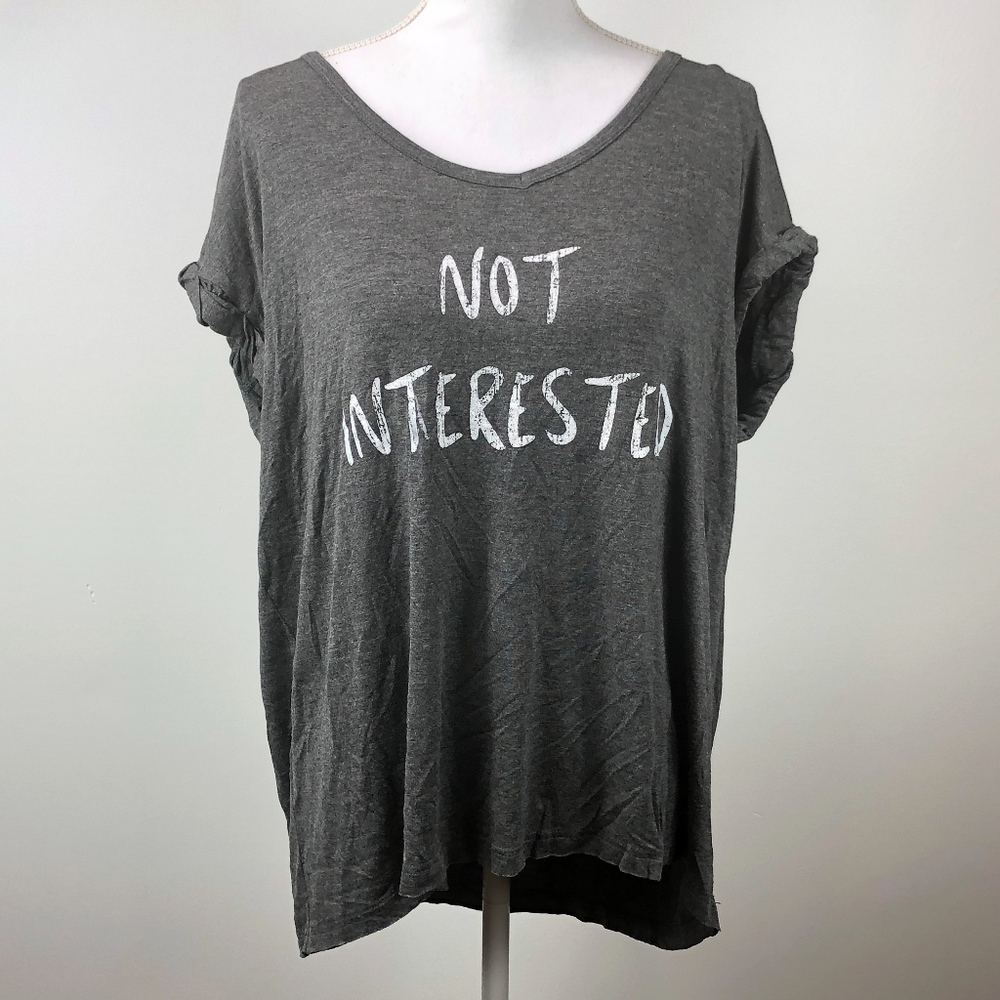 American High Charcoal Not Interested Graphic T